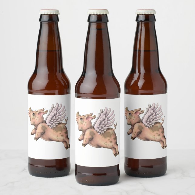 Pigs Fly Beer Bottle Label (Bottles)