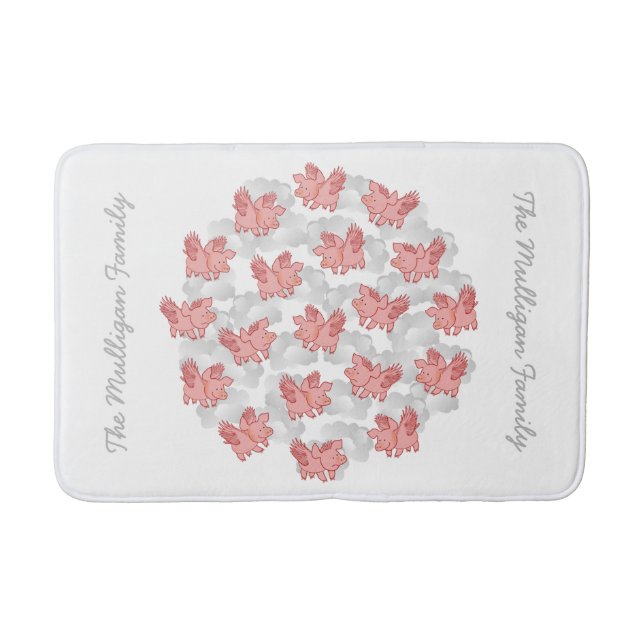 Pigs Fly custom bath mats (Front)