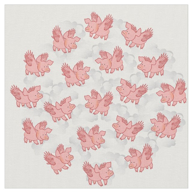PIGS FLY customisable fabric (Close Up)