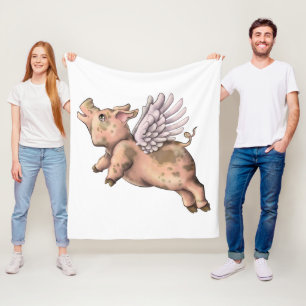 Pigs Fly Fleece Blanket