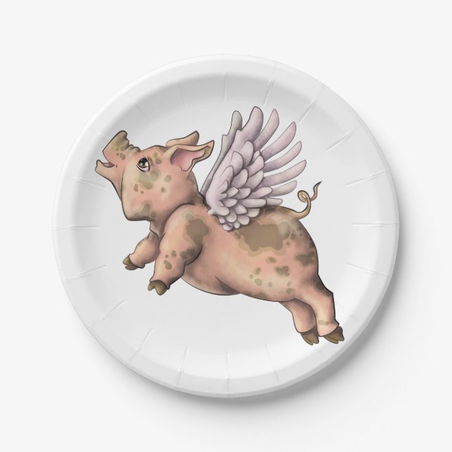 Pigs Fly Paper Plate (Front)