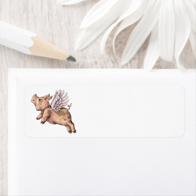 Pigs Fly Return Address Label (Insitu)