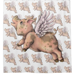 Pigs Fly Shower Curtain