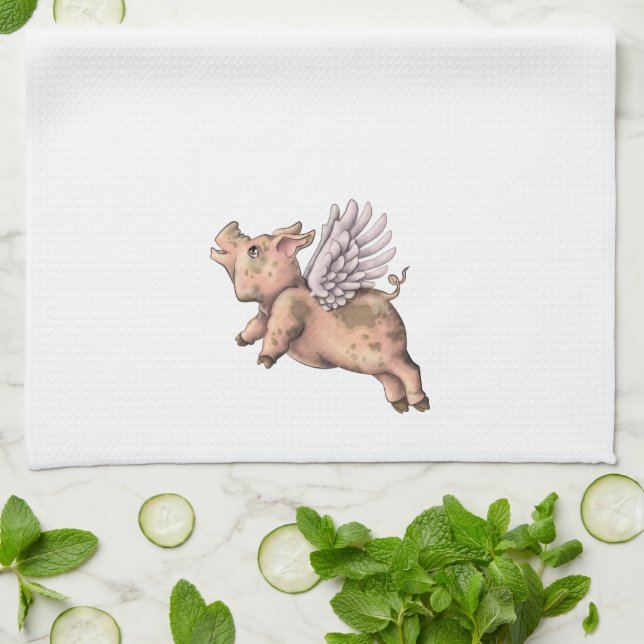 Pigs Fly Tea Towel (Folded)