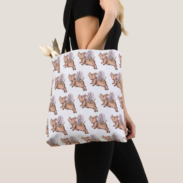 Pigs Fly Tote Bag (Close Up)