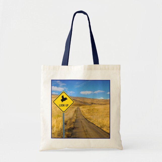 Pigs Flying Above Sign Tote Bag (Front)