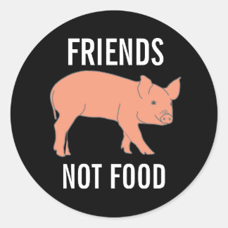 PIGS FRIENDS NOT FOOD STICKERS