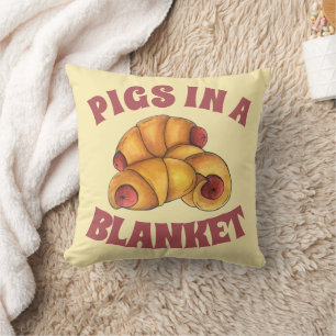Pigs in a Blanket Crescent Roll Hot Dog Junk Food Cushion