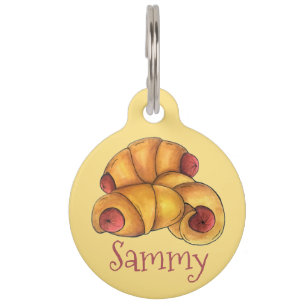 Pigs in a Blanket Crescent Roll Hot Dog Junk Food Pet Tag