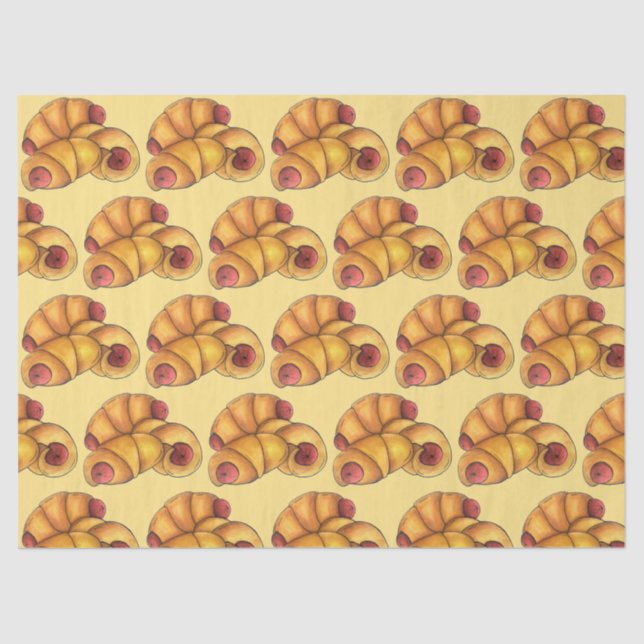 Pigs in a Blanket Crescent Roll Hot Dog Junk Food Tissue Paper (Front)