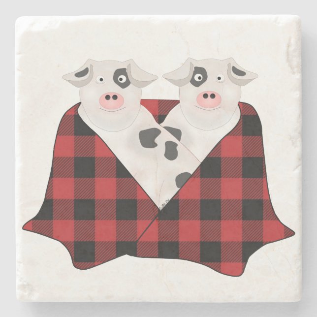 Pigs in a Blanket Stone Coaster (Front)
