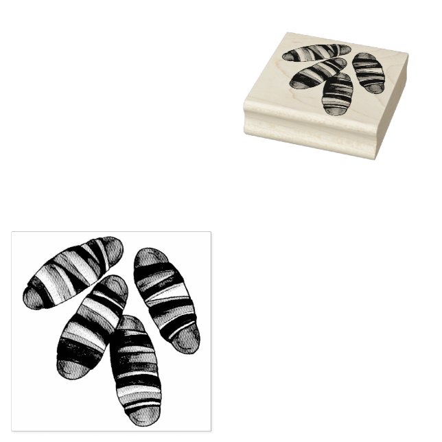 Pigs in Blankets Bacon Sausage UK British Food Rubber Stamp (Stamped)