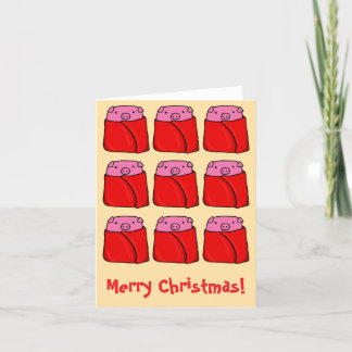 Pigs in blankets Christmas card