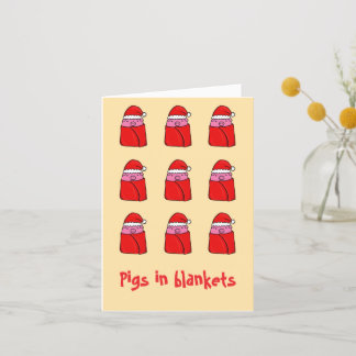 Pigs in blankets Christmas card