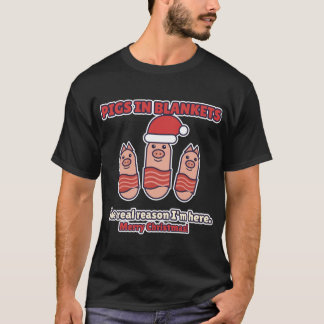Pigs in Blankets Funny Christmas Dinner Design T-Shirt