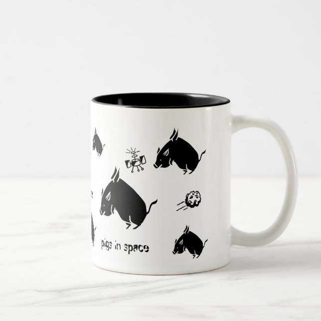 Pigs in Space II Two-Tone Coffee Mug (Right)