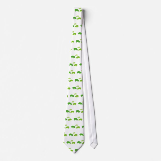 Pigs Looking for Food (Green) Tie (Front)