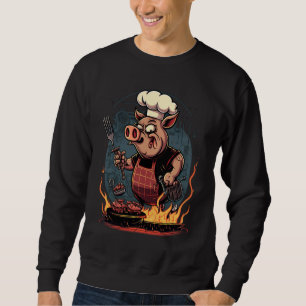 Pig's Meat   Pig Grilling Steak Sweatshirt