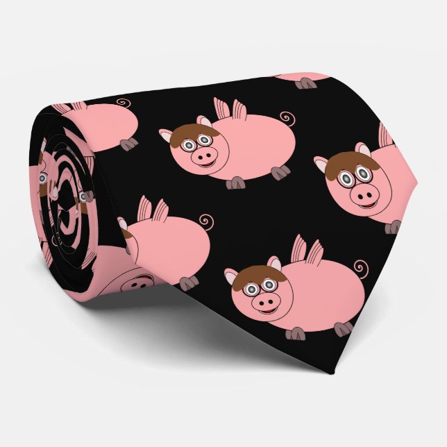 Pigs Might Fly Design Tie (Rolled)