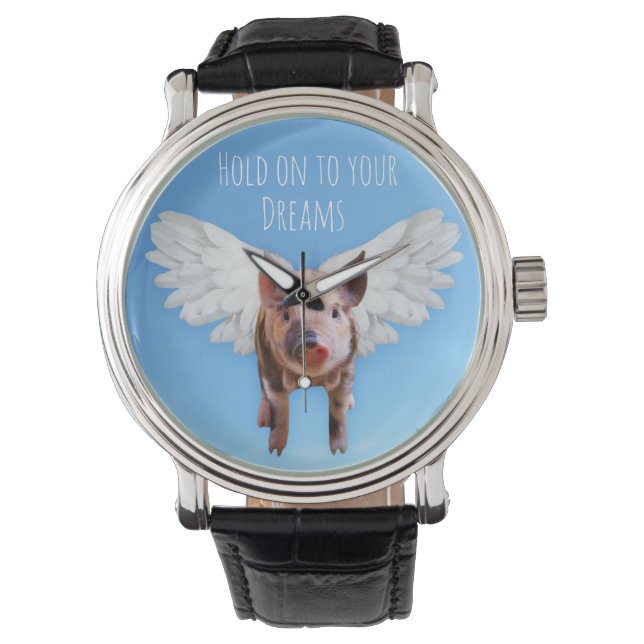 Pigs Might Fly Funny Quirky Watch (Front)