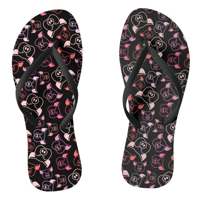 Pigs Pattern Thongs (Footbed)