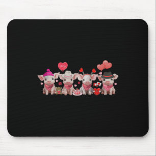 Pigs Valentine's Day Pig Lover Farm Animal Valenti Mouse Pad