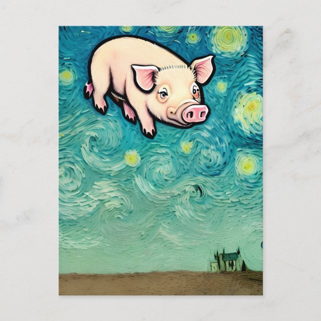 Pigs Will Fly Postcard (Front)