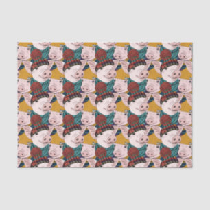 Pigs With Hats Pattern Tissue Paper