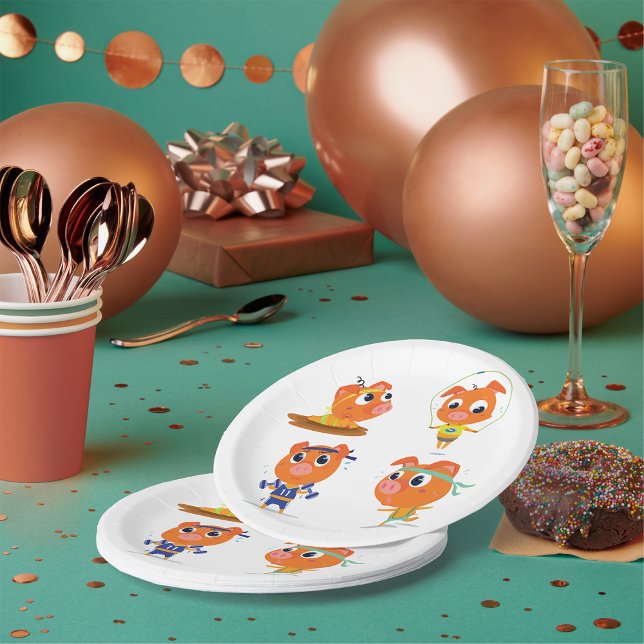 Pigs Working Out Paper Plate (Creator Uploaded)