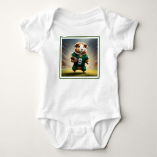 Pigskin Prodigy: The Guinea Pig Quarterback Baby Bodysuit
