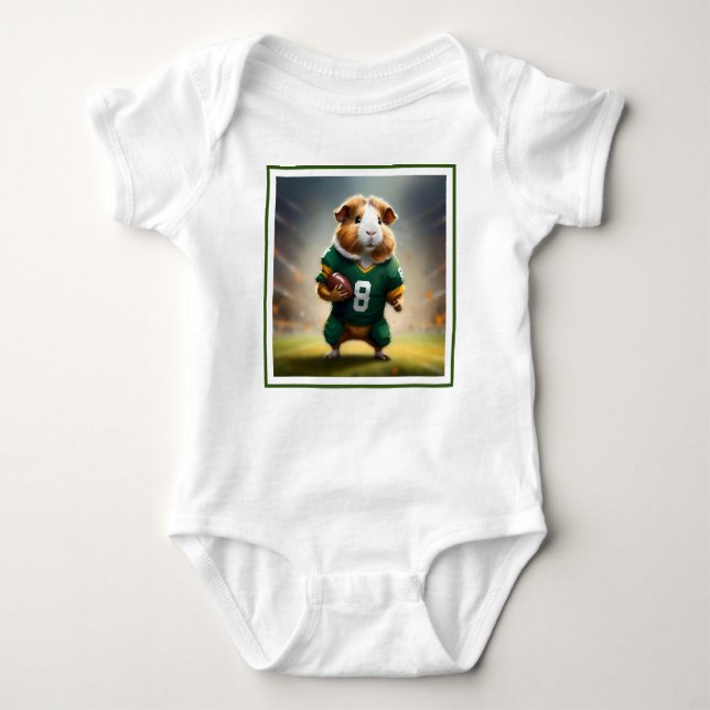 Pigskin Prodigy: The Guinea Pig Quarterback Baby Bodysuit (Front)
