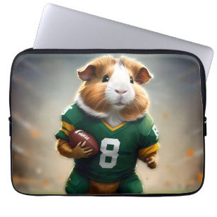 Pigskin Prodigy: The Guinea Pig Quarterback Laptop Sleeve