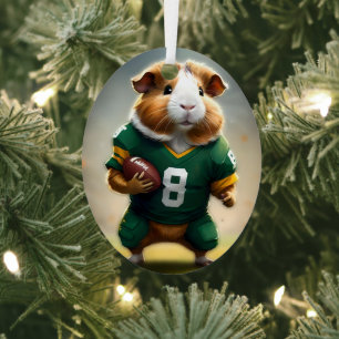 Pigskin Prodigy: The Guinea Pig Quarterback, Metal Tree Decoration