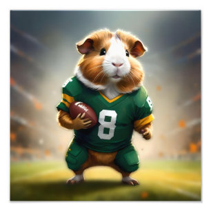Pigskin Prodigy: The Guinea Pig Quarterback, Photo Print
