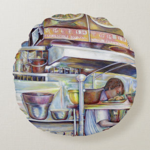 Pigtail Soup, Singapore Round Cushion