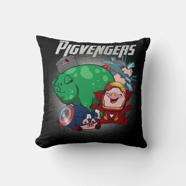 Pigvengers Assemble Super Animal Hero Pig Lovers Cushion (Front)