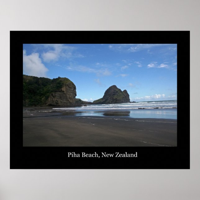 Piha Beach, New Zealand #3 Poster (Front)