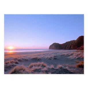 Piha Dunes Sunset NZ Photo Print