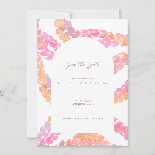 Pikake Wedding Save the Date Invitation (Front)