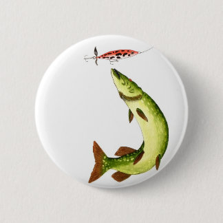 Pike Fishing 6 Cm Round Badge