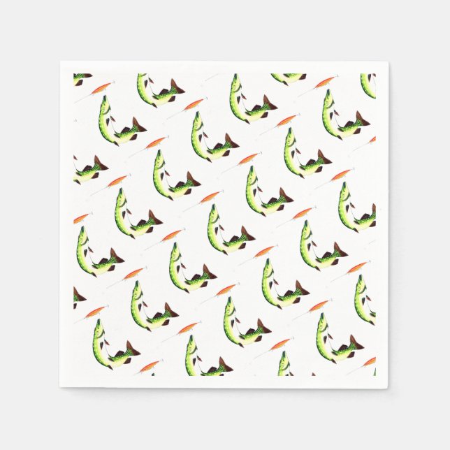 Pike fishing and fly fishing napkin (Front)