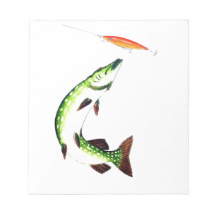 Pike fishing and fly fishing notepad