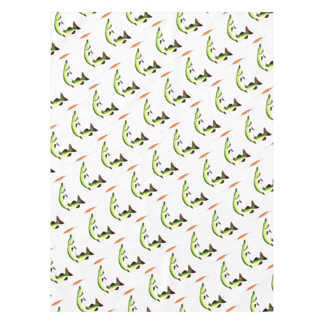 Pike fishing and fly fishing tablecloth (Front)