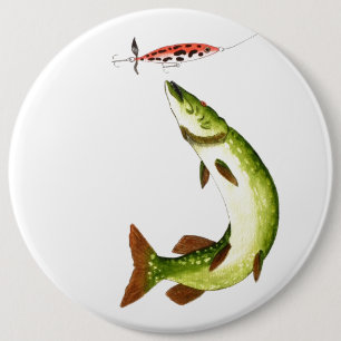 Pike Fishing angling gift 6 Cm Round Badge