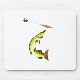 Pike fishing mouse pad