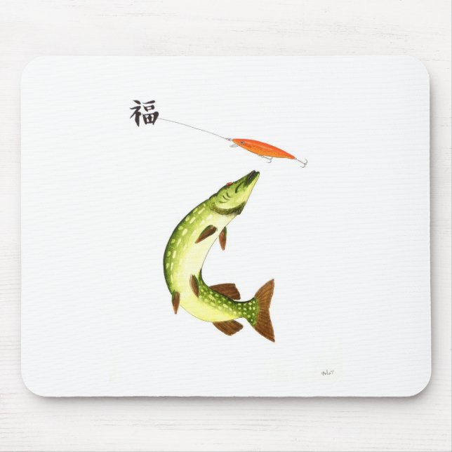 Pike fishing mouse pad (Front)