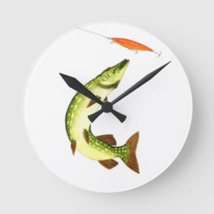 Pike fishing round clock