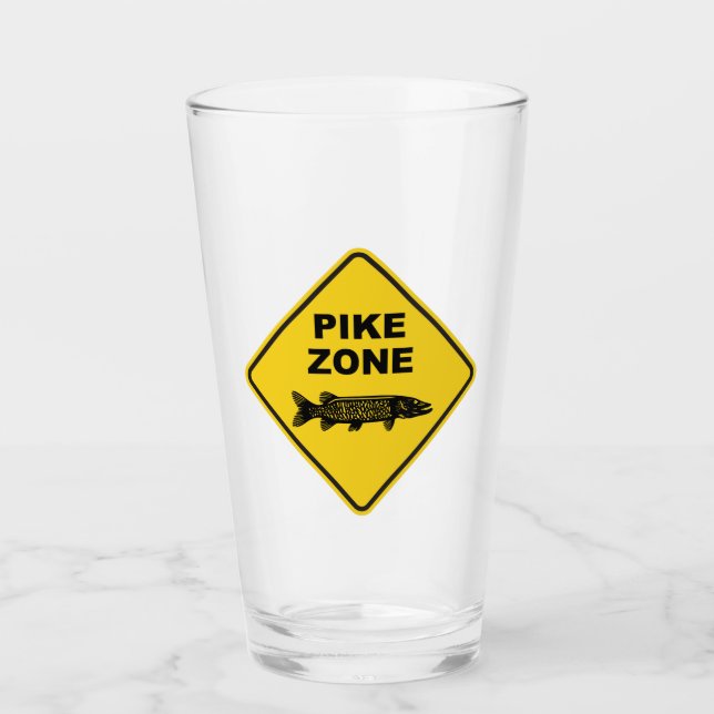 Pike Fishing Zone Sign Glass (Front)