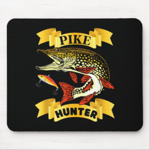 Pike hunter predator fisherman fishing lovers mouse pad