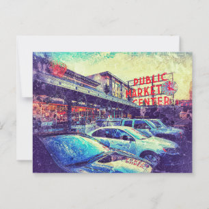 Pike Marker Centre Seattle Washington Postcard